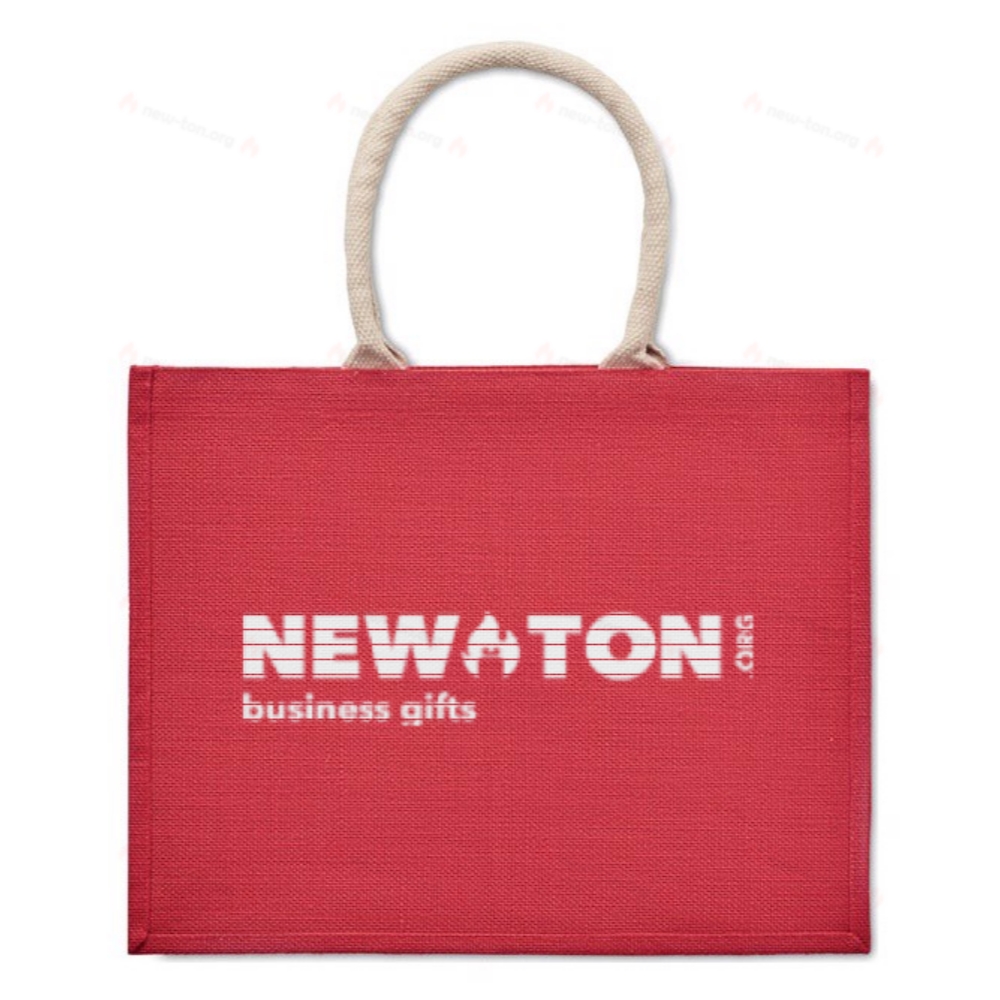 Jute bag with cotton handle