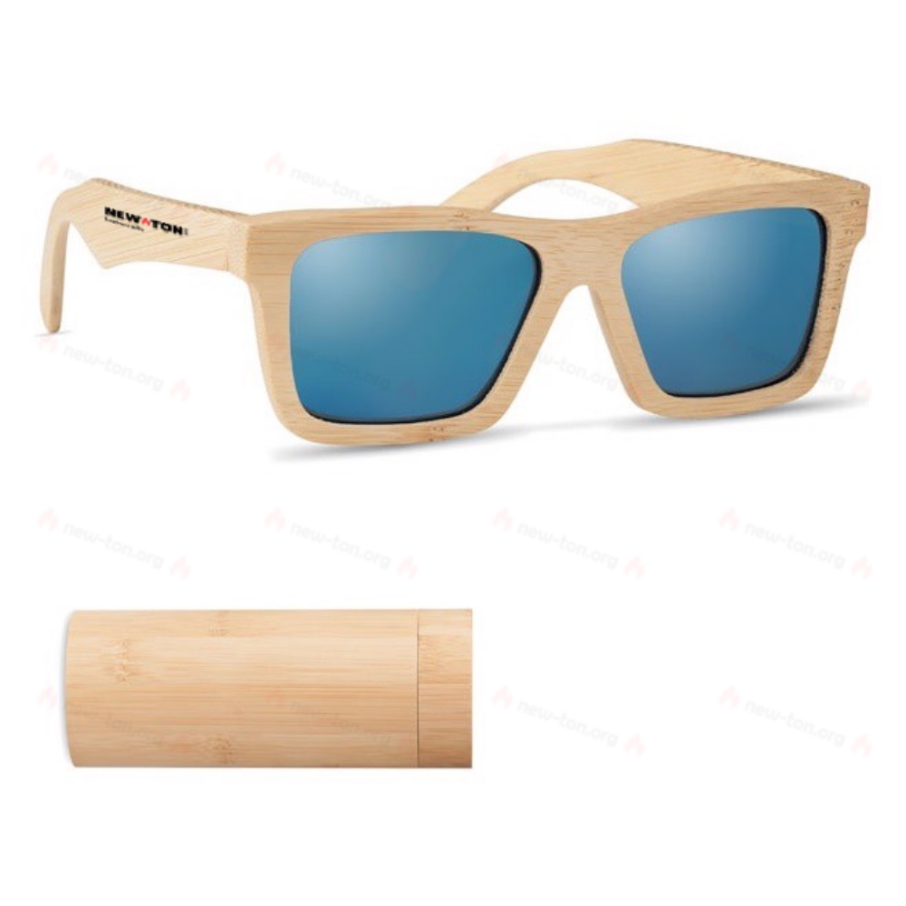 Sunglasses and case in bamboo