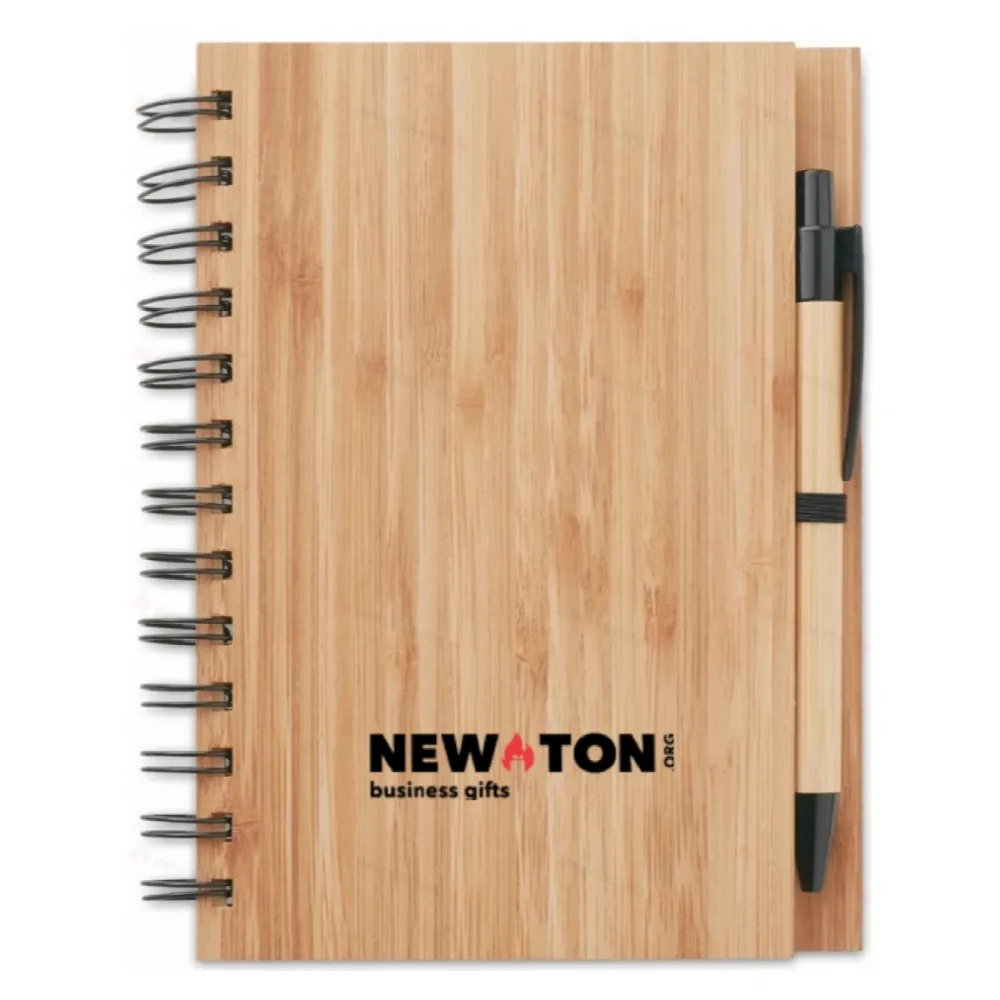 Бамбуковый блокнот с ручкой