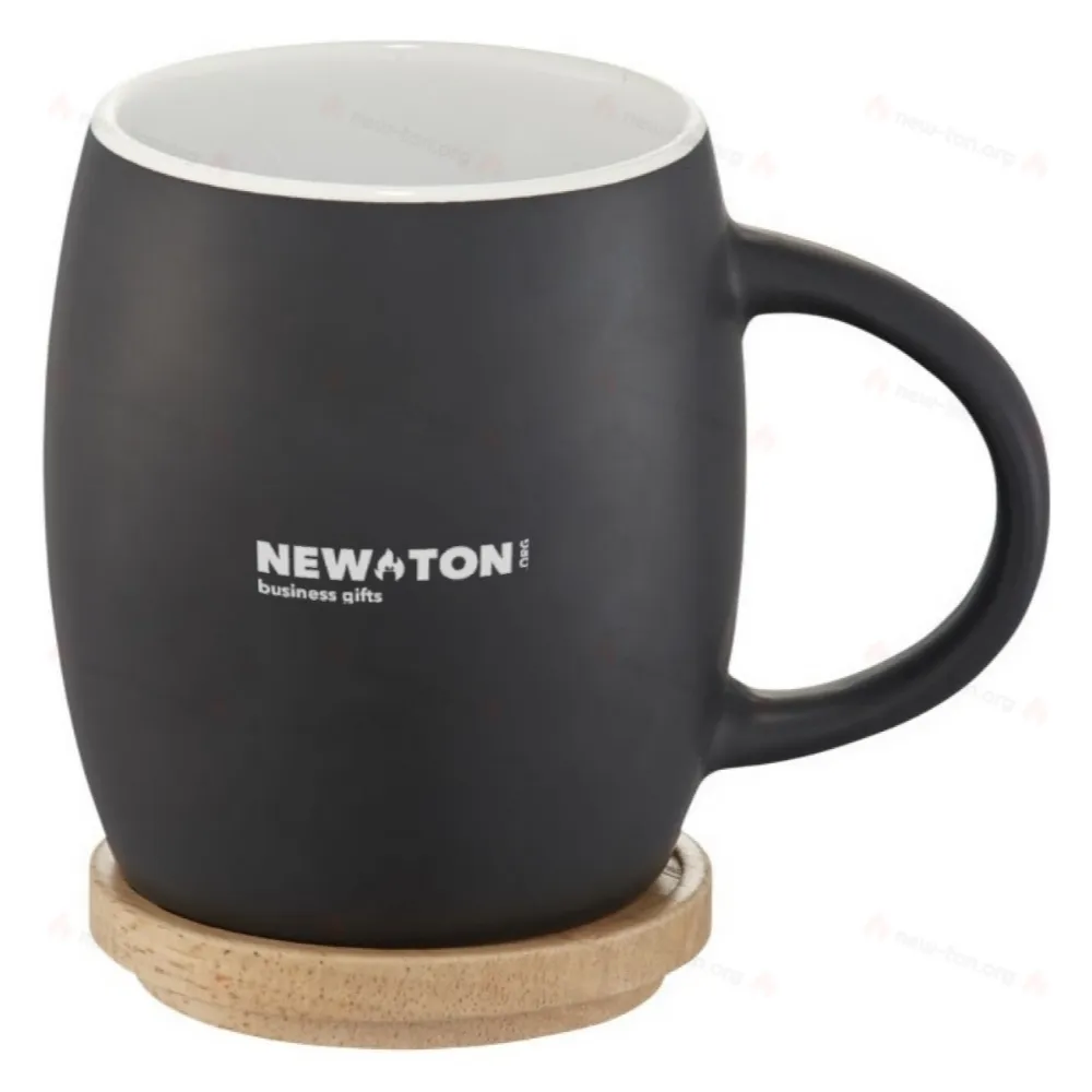 
                                            Hearth 400 ml ceramic mug with wooden coaster
                                            