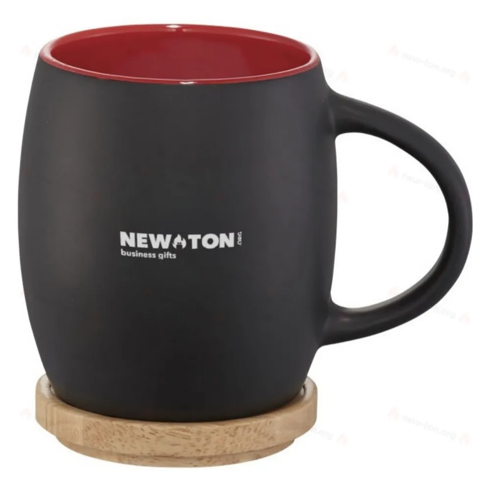 
                                            Hearth 400 ml ceramic mug with wooden coaster
                                            