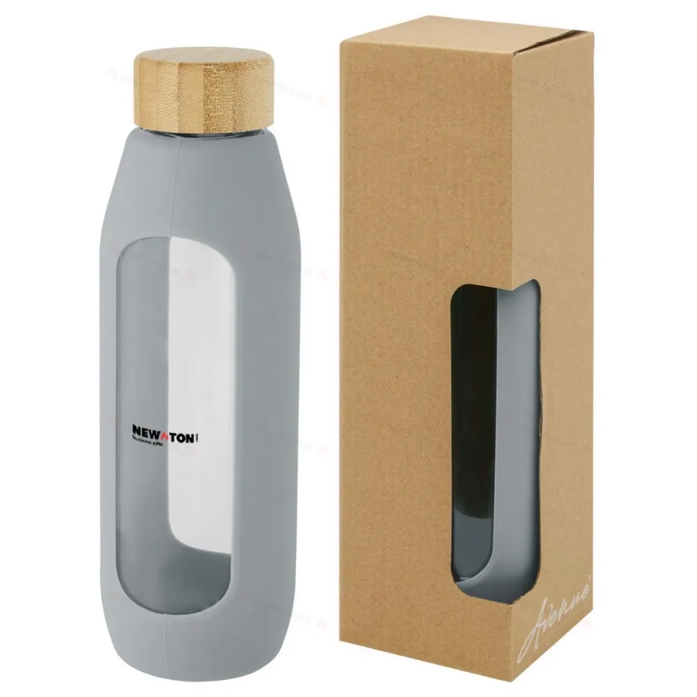 Бутылка из боросиликатного стекла Tidan 600 мл с силиконовым держателем