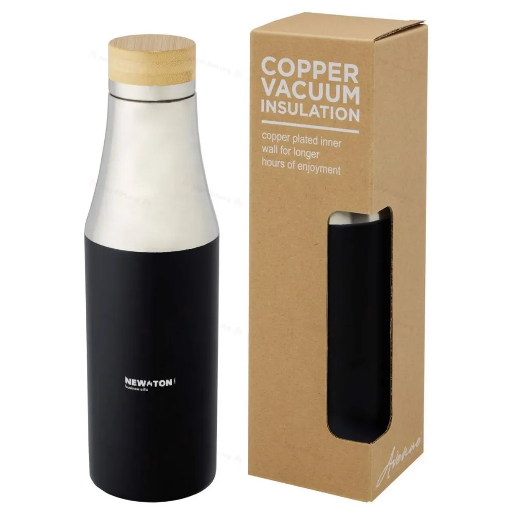 
                                            Hulan 540 ml copper vacuum insulated stainless steel bottle with bamboo lid
                                            