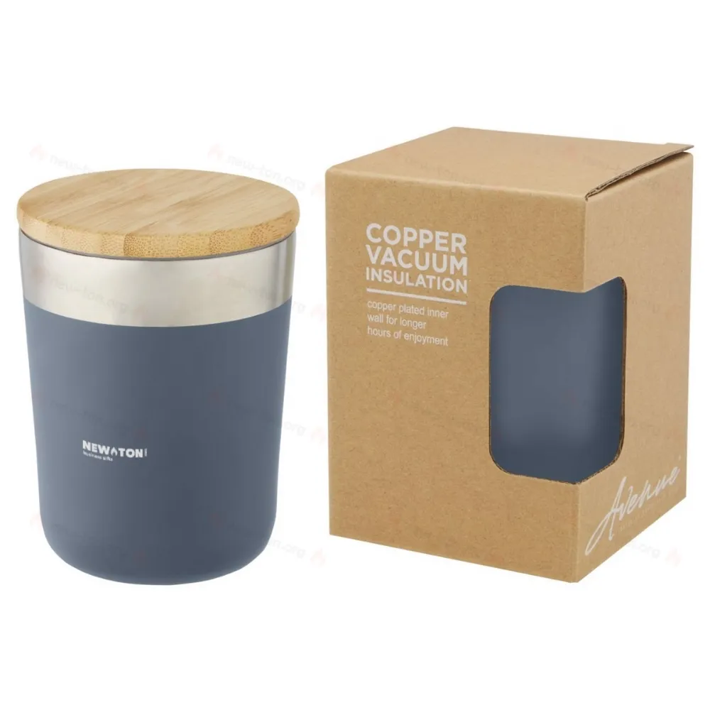 
                                            Lagan 300 ml copper vacuum insulated stainless steel tumbler with bamboo lid
                                            