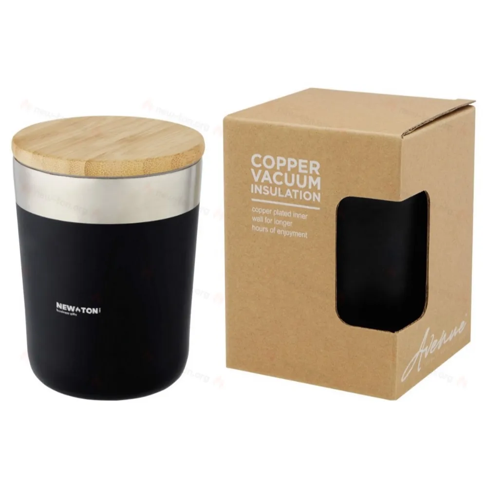 
                                            Lagan 300 ml copper vacuum insulated stainless steel tumbler with bamboo lid
                                            