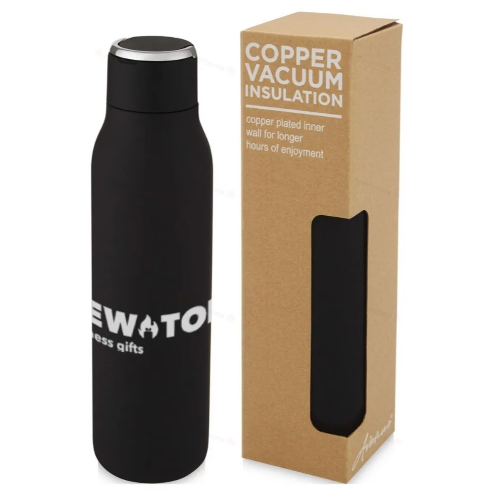 
                                            Marka 600 ml copper vacuum insulated bottle with metal loop
                                            