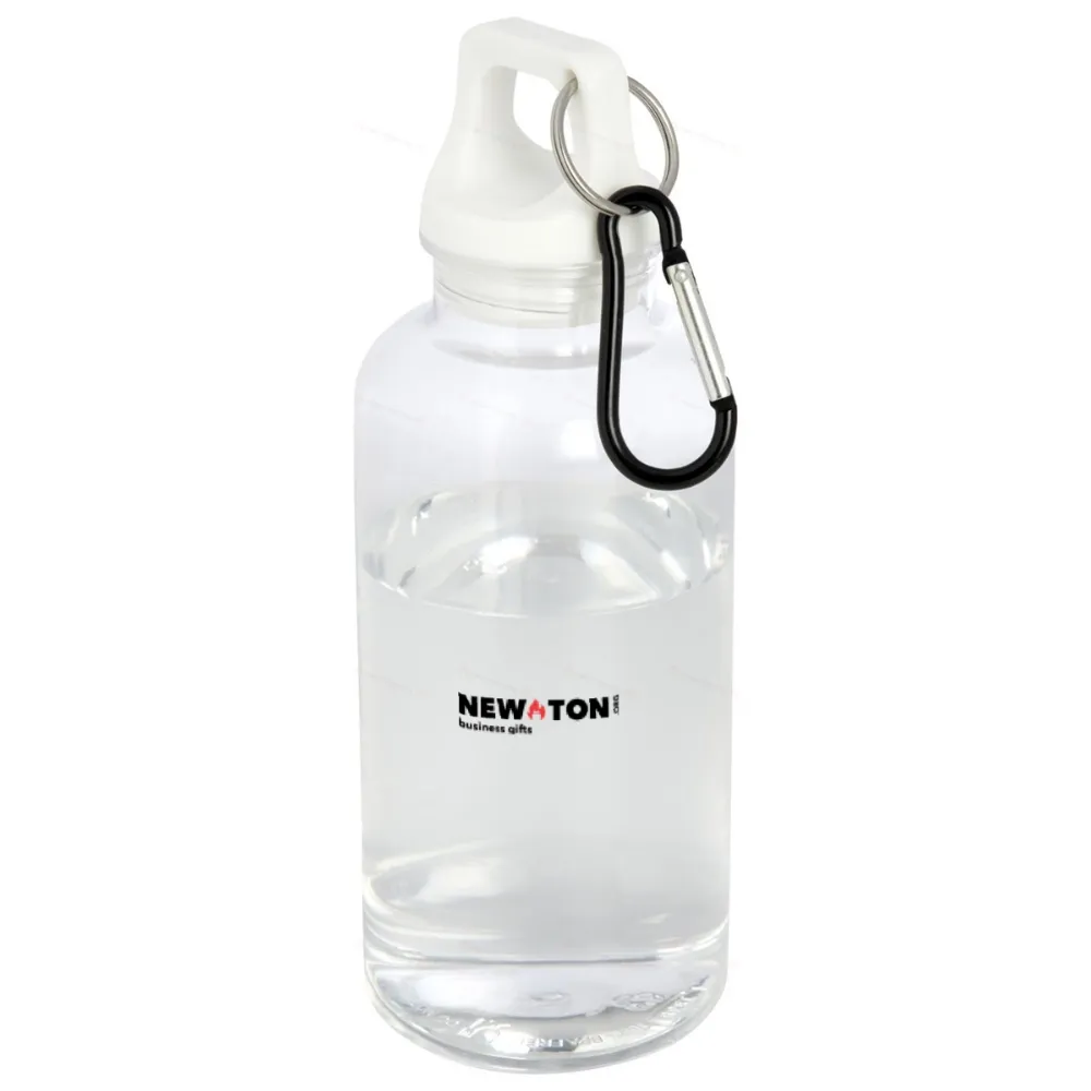 
                                                Oregon water bottle with a capacity of 400 ml, made of recycled plastics and equipped with a carabiner, certified.
                                                