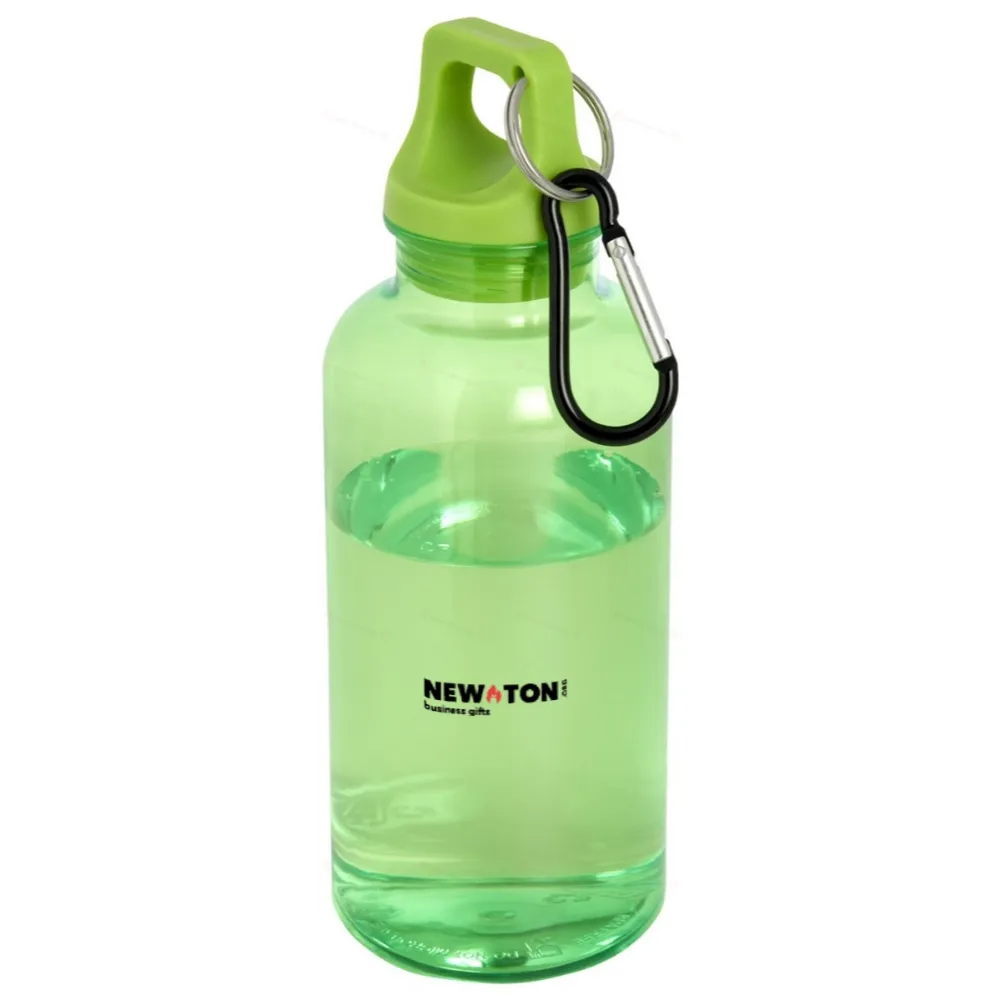 
                                                Oregon water bottle with a capacity of 400 ml, made of recycled plastics and equipped with a carabiner, certified.
                                                