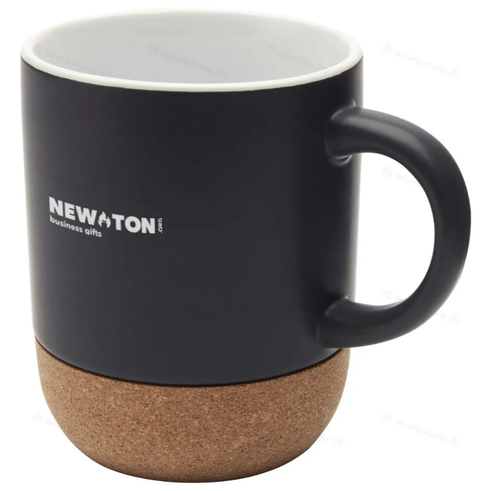 Керамическая кружка Billie объемом 300 мл с пробковыми элементами и матовым покрытием