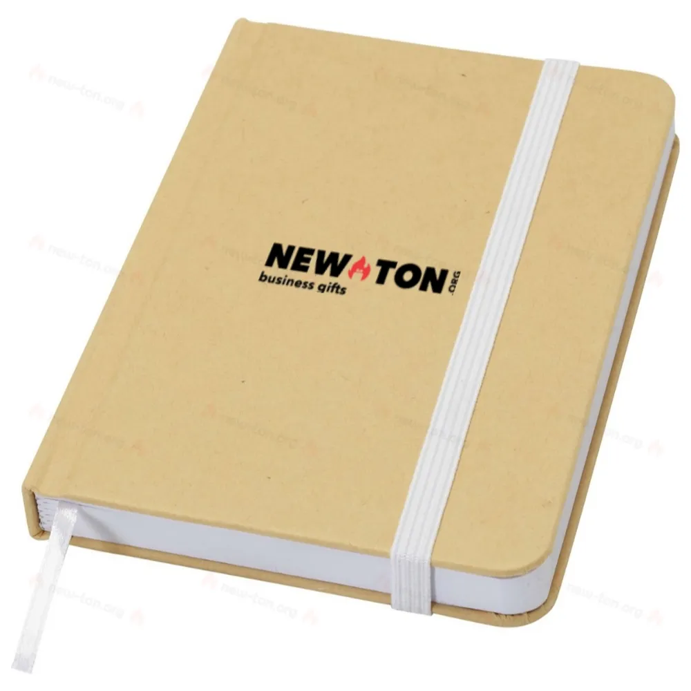 Блокнот с твердой обложкой из переработанного материала формата A6 с чистыми страницами