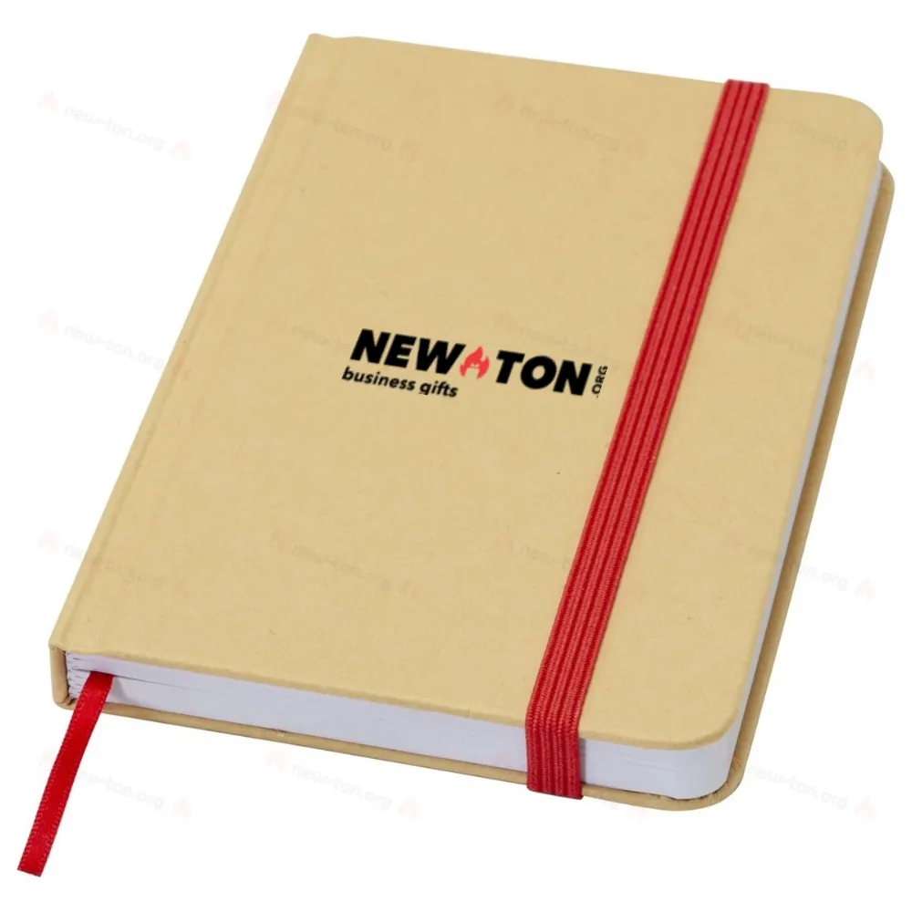 Блокнот с твердой обложкой из переработанного материала формата A6 с чистыми страницами