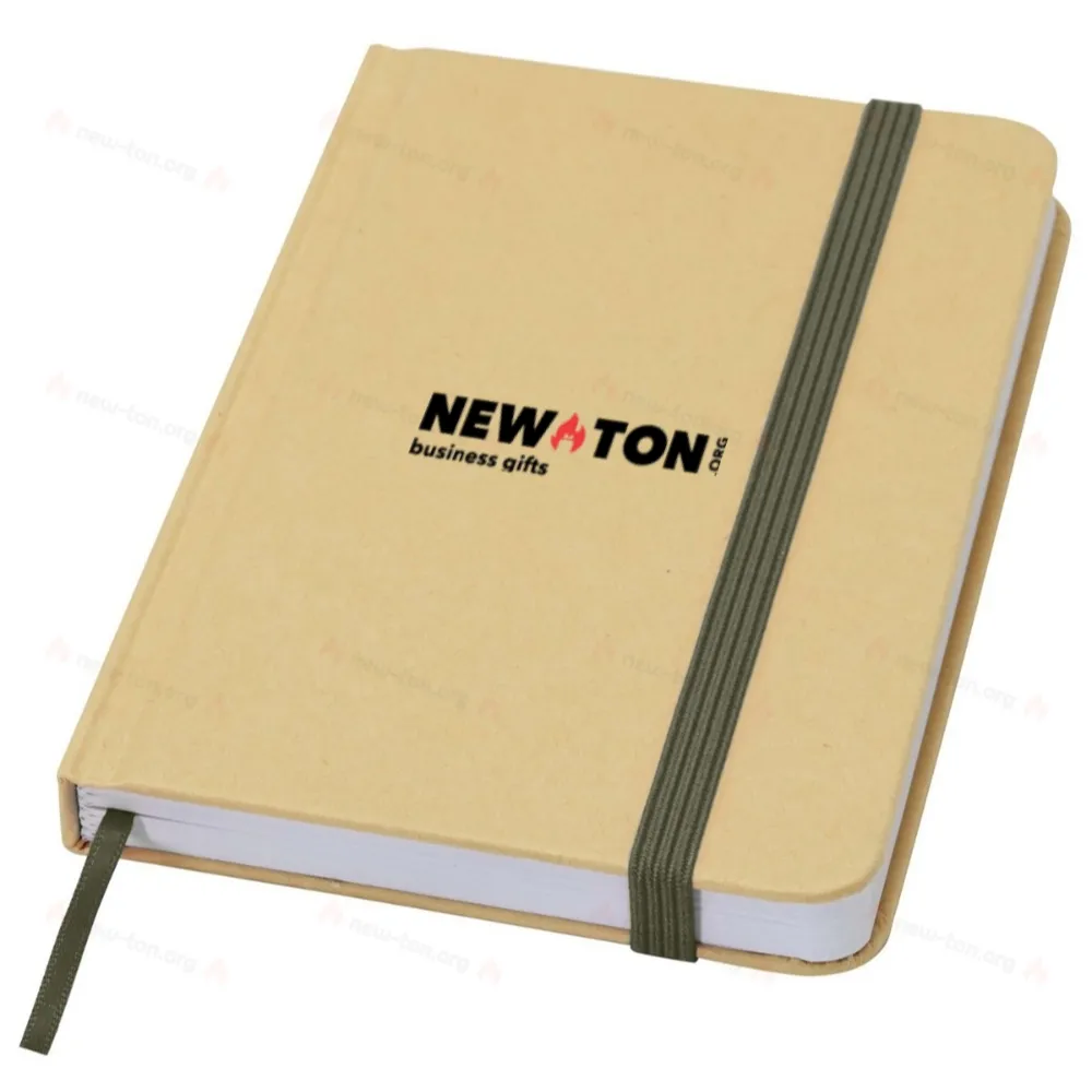 Блокнот с твердой обложкой из переработанного материала формата A6 с чистыми страницами