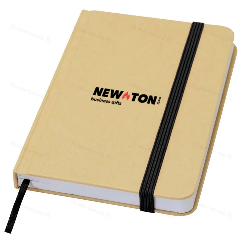 Блокнот с твердой обложкой из переработанного материала формата A6 с чистыми страницами