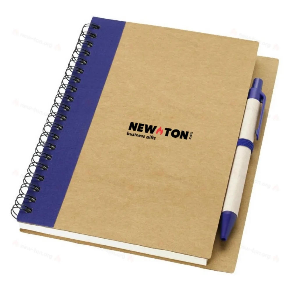 Блокнот из переработанных материалов с ручкой 