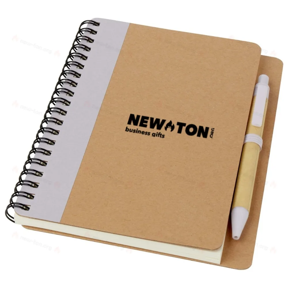 Блокнот из переработанных материалов с ручкой 