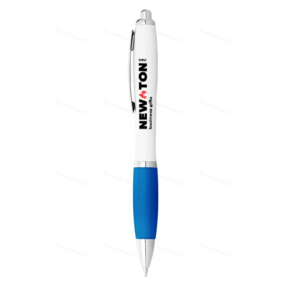
                                            Nash ballpoint pen with white barrel and coloured grip
                                            