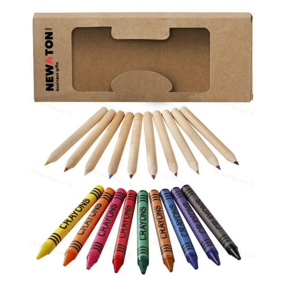 
                                            Lucky 19-piece coloured pencil and crayon set
                                            