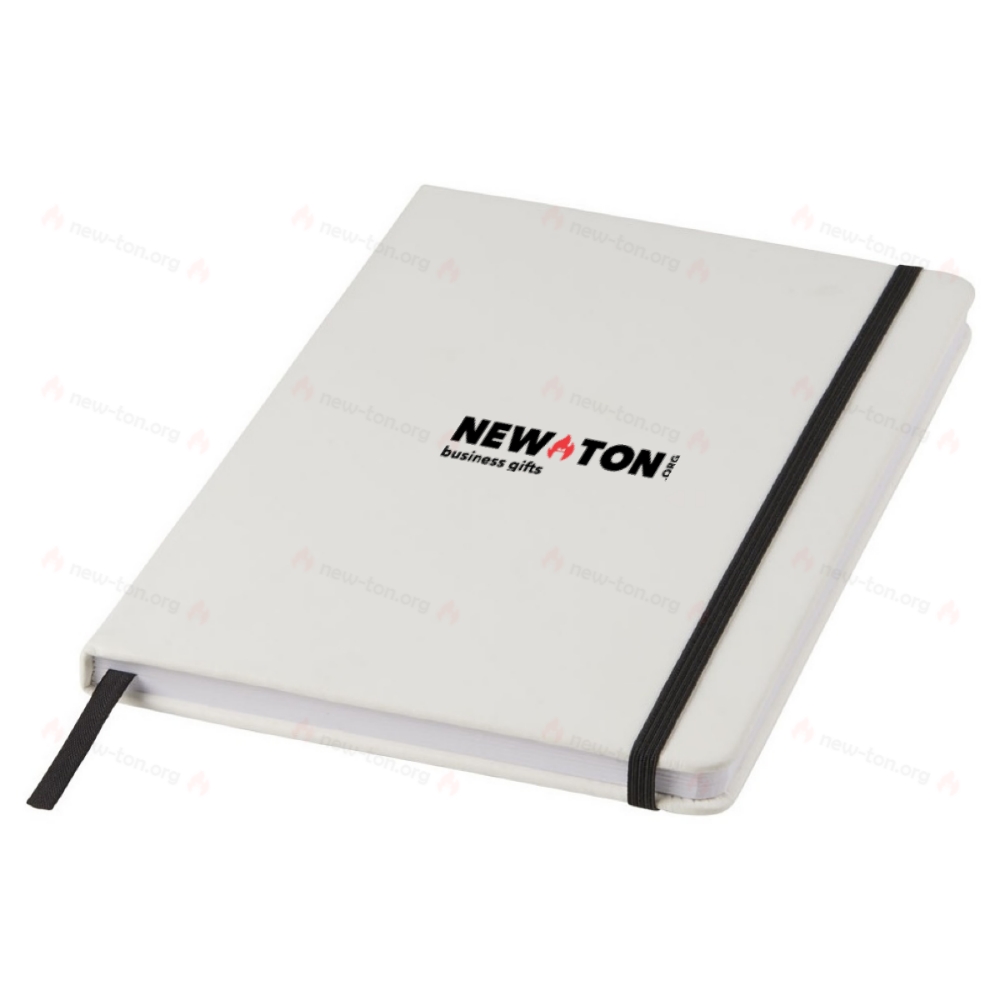 Блокнот Spectrum A5 белый с цветной резинкой