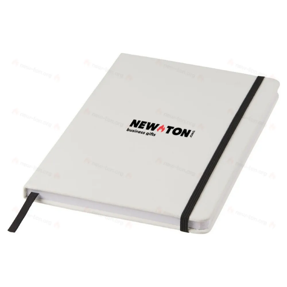 Блокнот Spectrum A5 белый с цветной резинкой