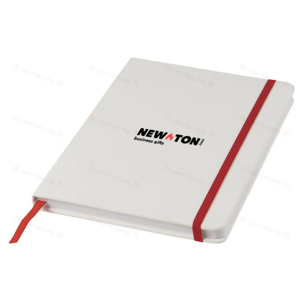 
                                            Spectrum A5 white notebook with coloured strap
                                            