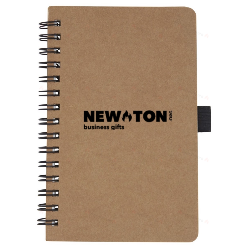 Блокнот Cobble A6 на спирали из переработанного картона с каменной бумагой