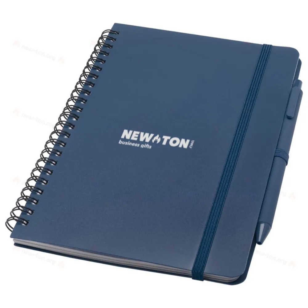 Блокнот A5 Thalaasa с твердой обложкой из океанического пластика с шариковой ручкой (черные чернила)