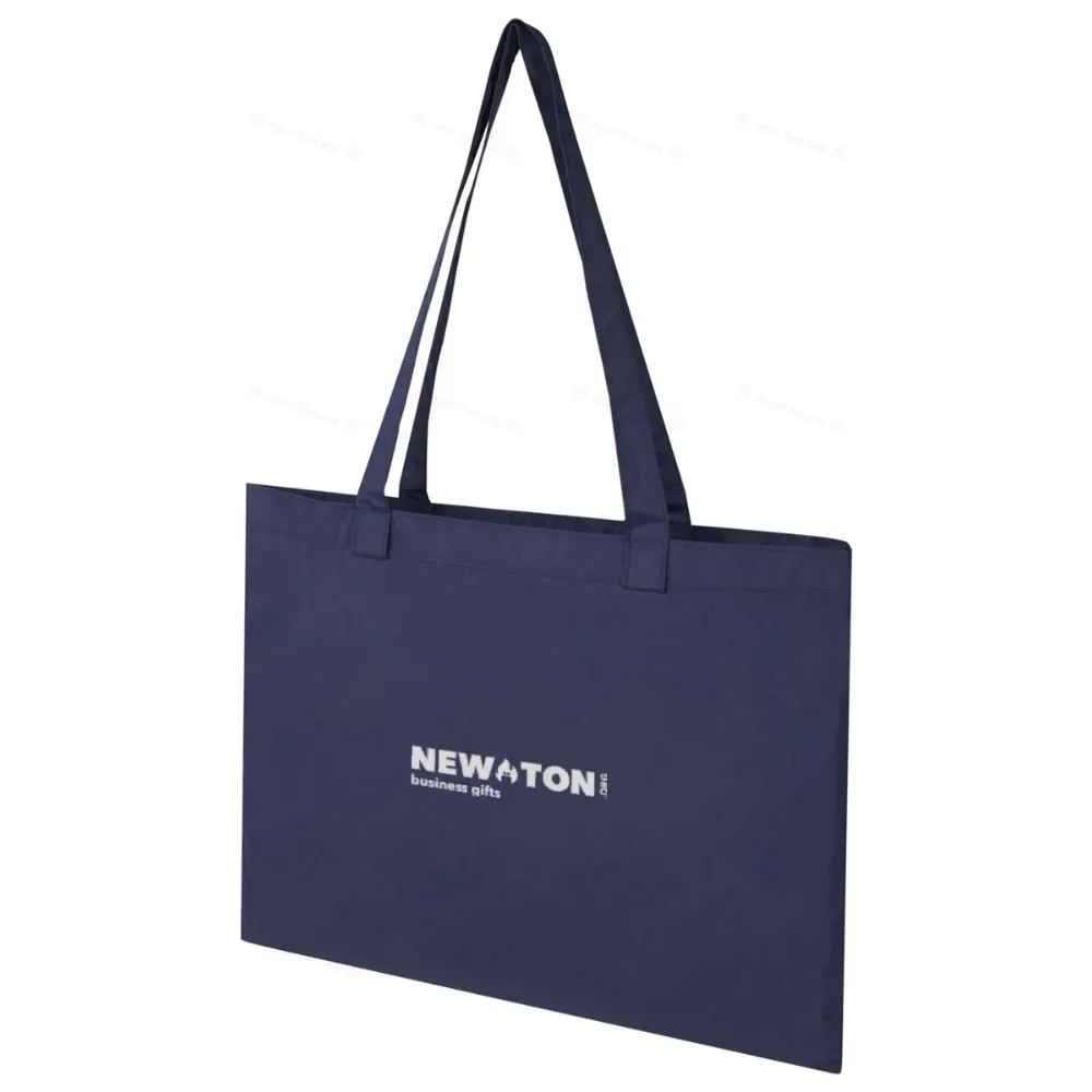 
                                            A round shopping bag made of recycled materials with GRS certification.
                                            