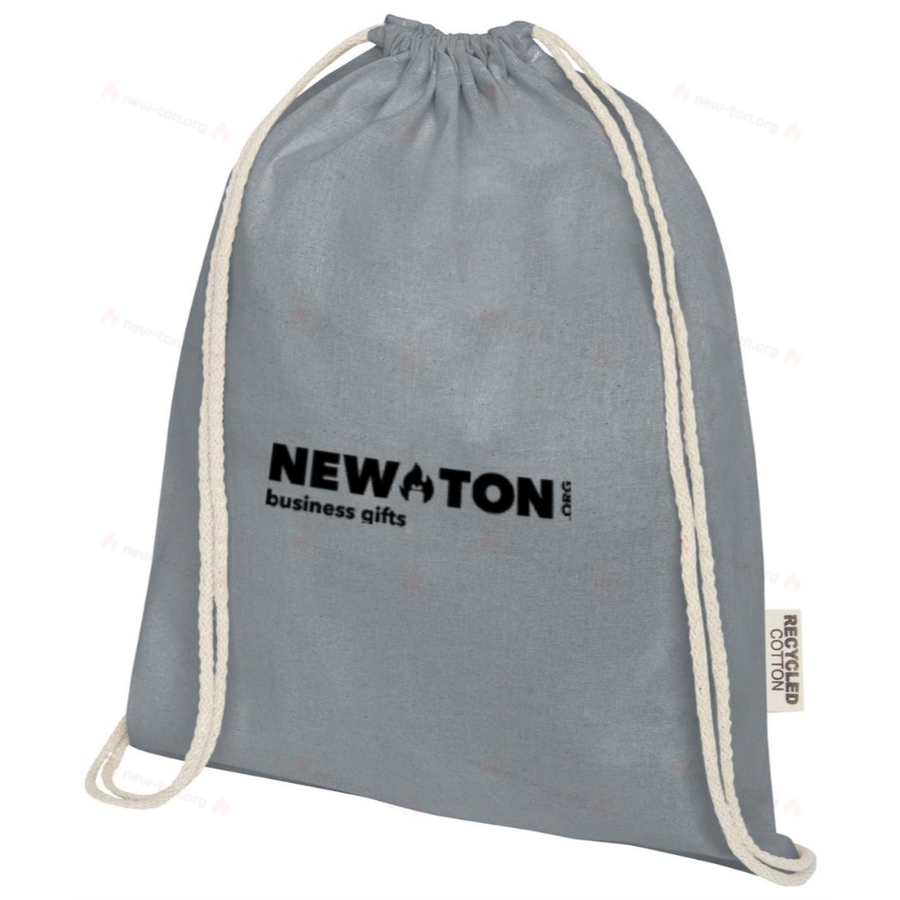 Сумка на шнурках из переработанного хлопка GRS плотностью 140 г/м² Oregon