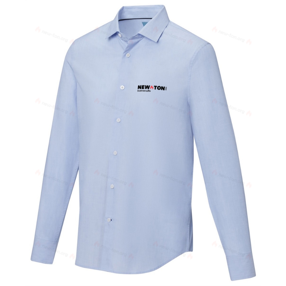 Мужская рубашка с длинным рукавом из органического хлопка GOTS 