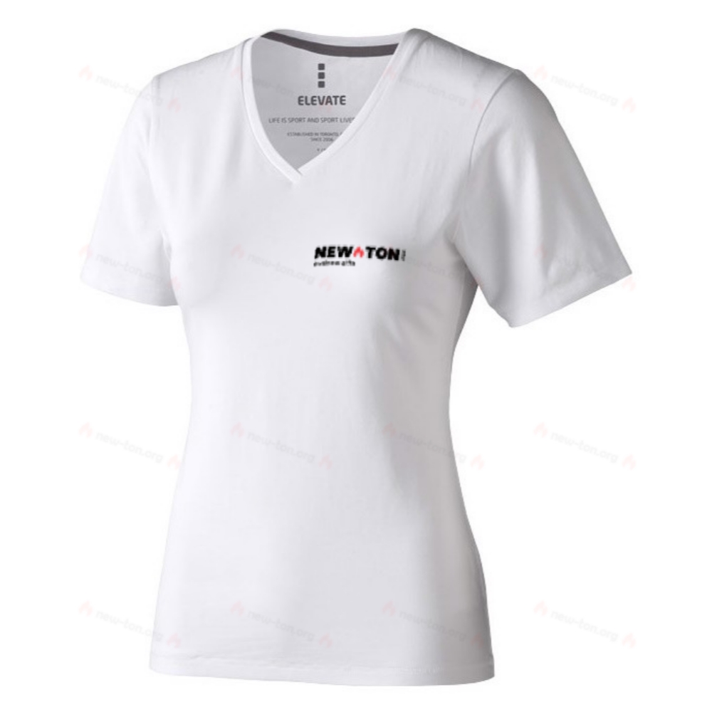 Женская футболка с коротким рукавом и V-образным вырезом 