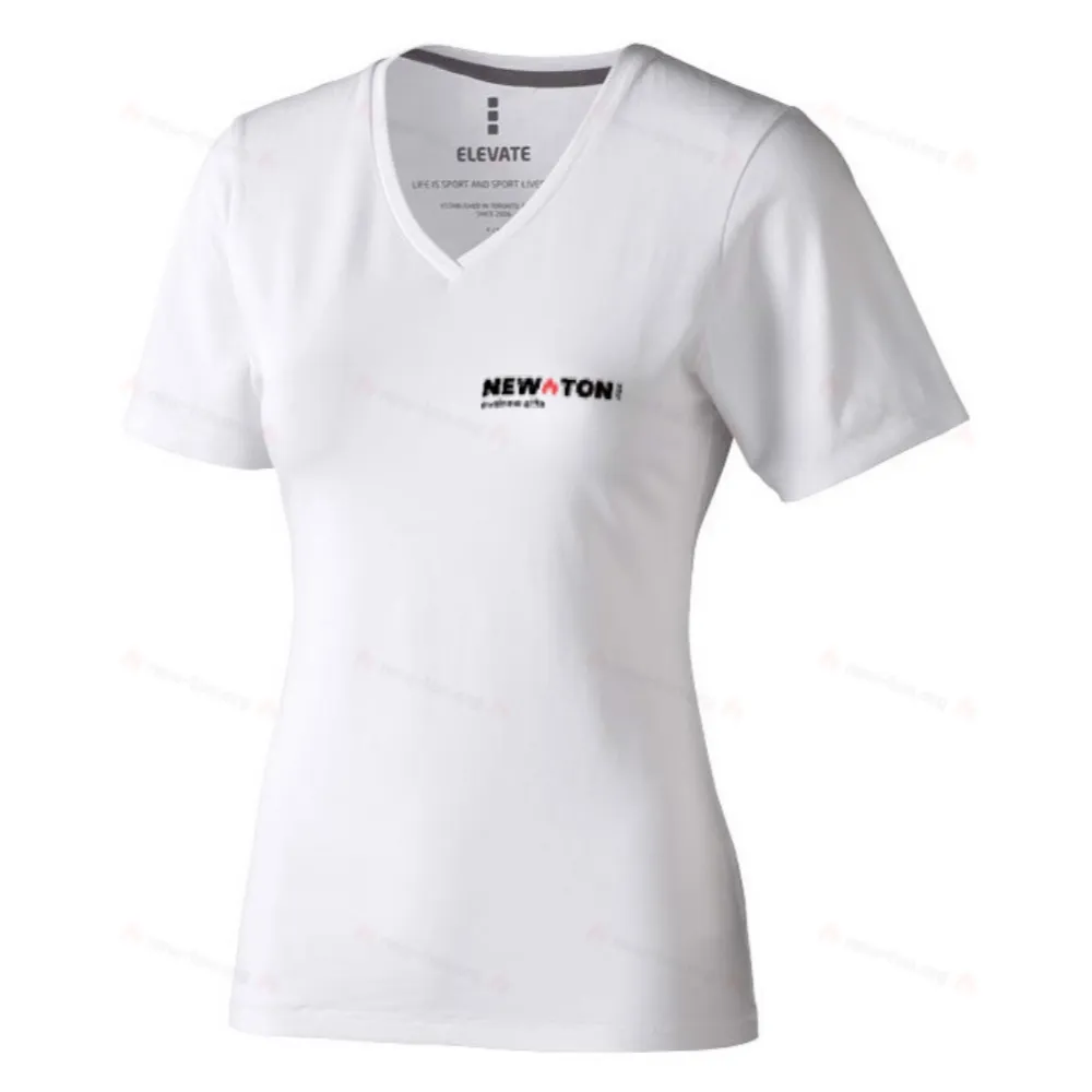 Женская футболка с коротким рукавом и V-образным вырезом 