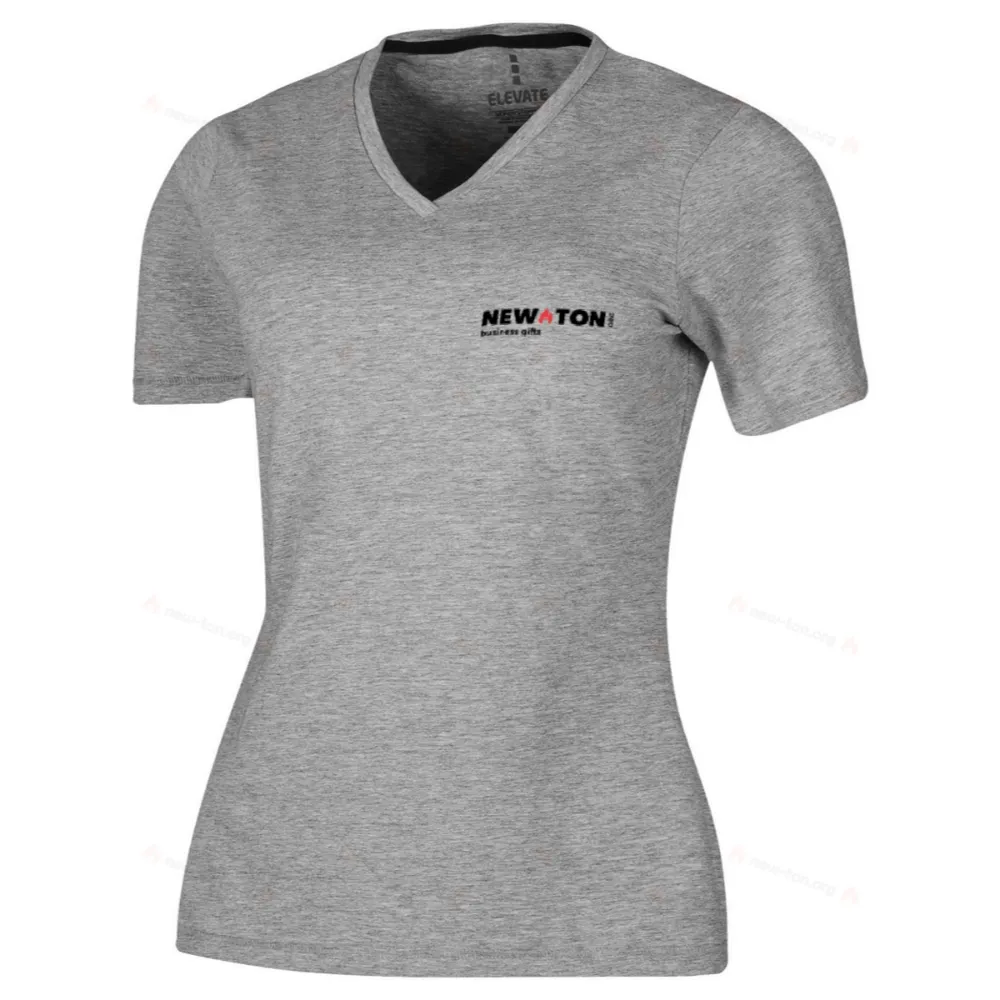 Женская футболка с коротким рукавом и V-образным вырезом 