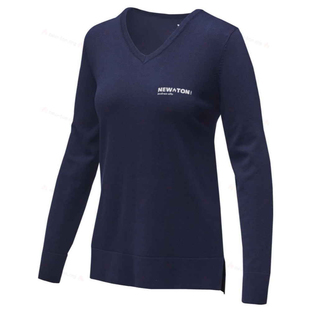 Женский пуловер с V-образным вырезом 