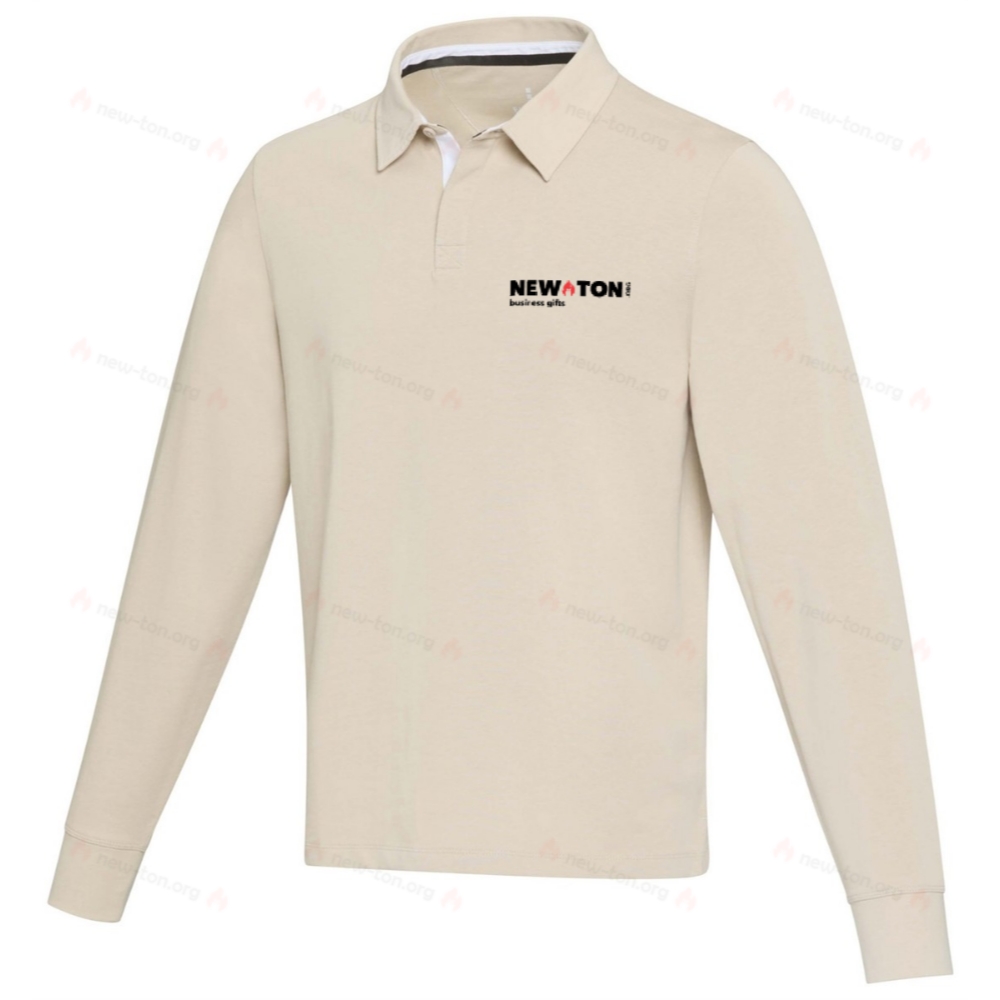 Унисекс регбийное поло-свитшот Clyde из органического хлопка с сертификатом GOTS Унисекс регбийное поло-свитшот Clyde из органического хлопка с сертификатом GOTS