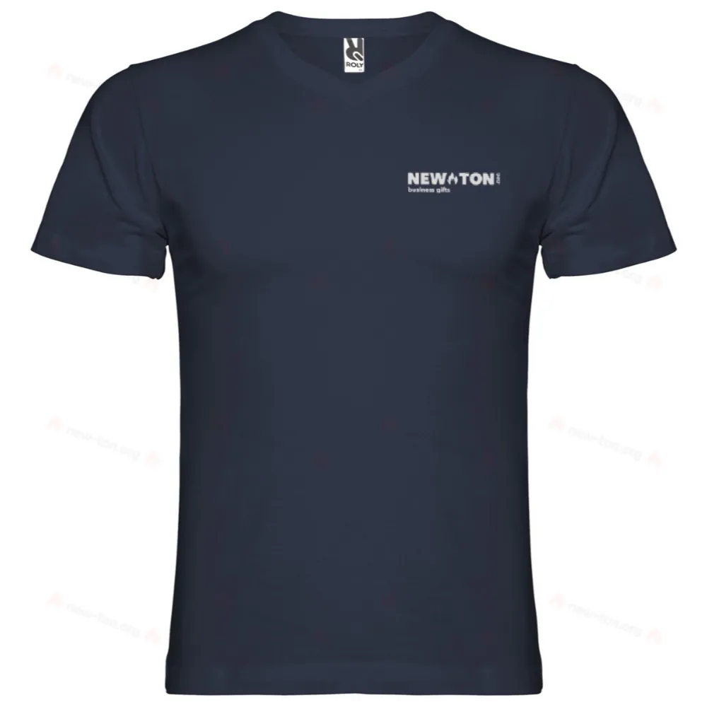 Мужская футболка с коротким рукавом и V-образным вырезом 