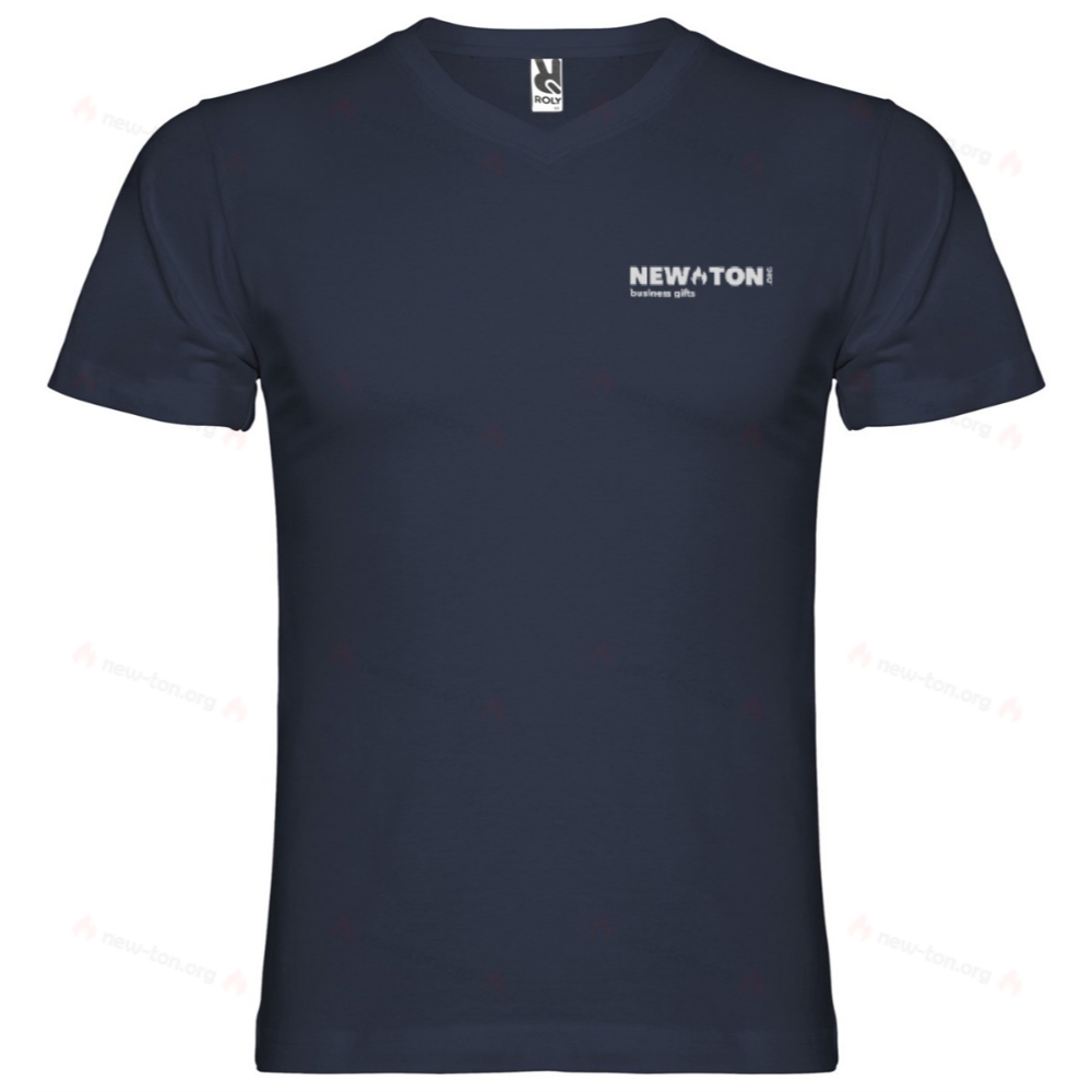 Мужская футболка с коротким рукавом и V-образным вырезом 