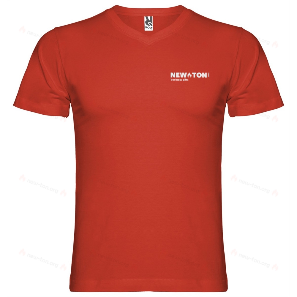 Мужская футболка с коротким рукавом и V-образным вырезом 