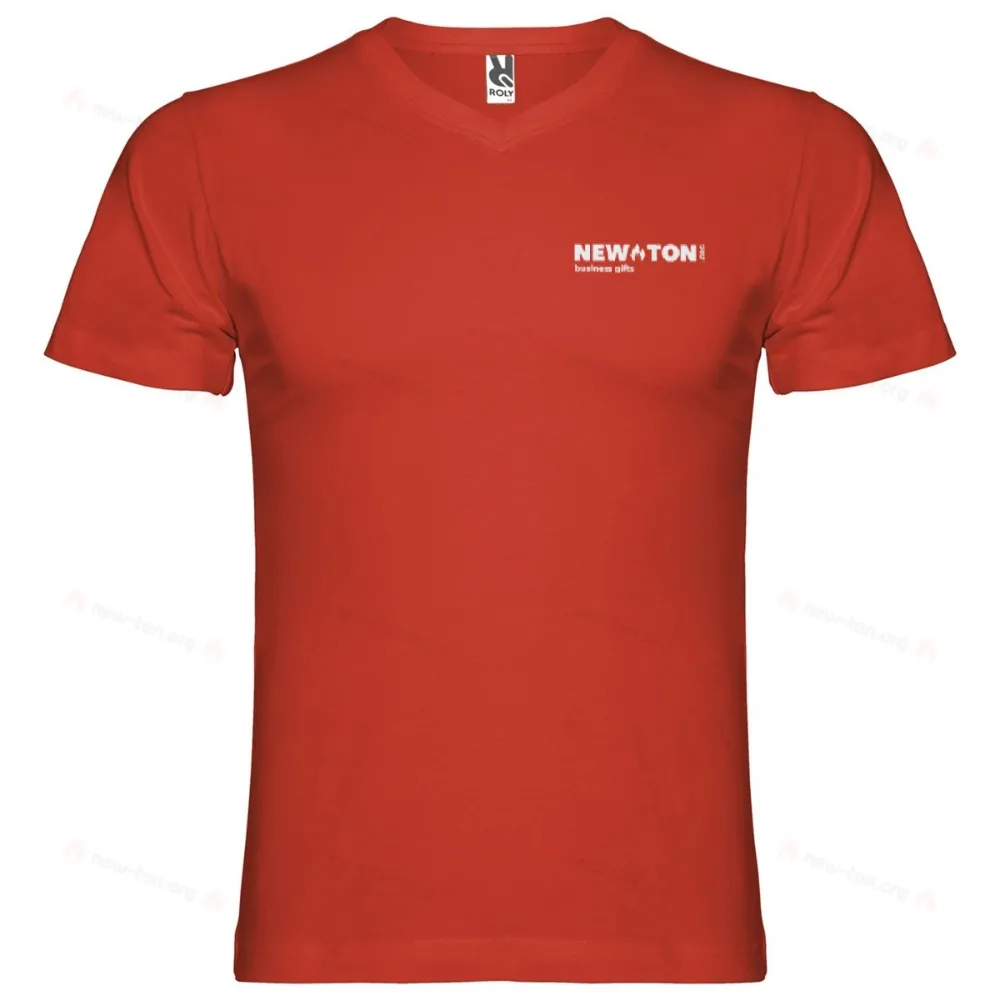 Мужская футболка с коротким рукавом и V-образным вырезом 