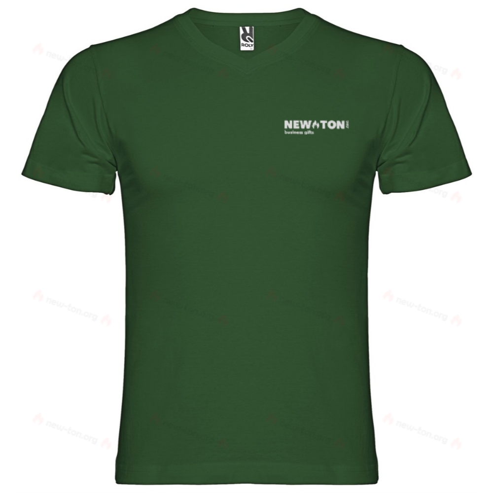 Мужская футболка с коротким рукавом и V-образным вырезом 