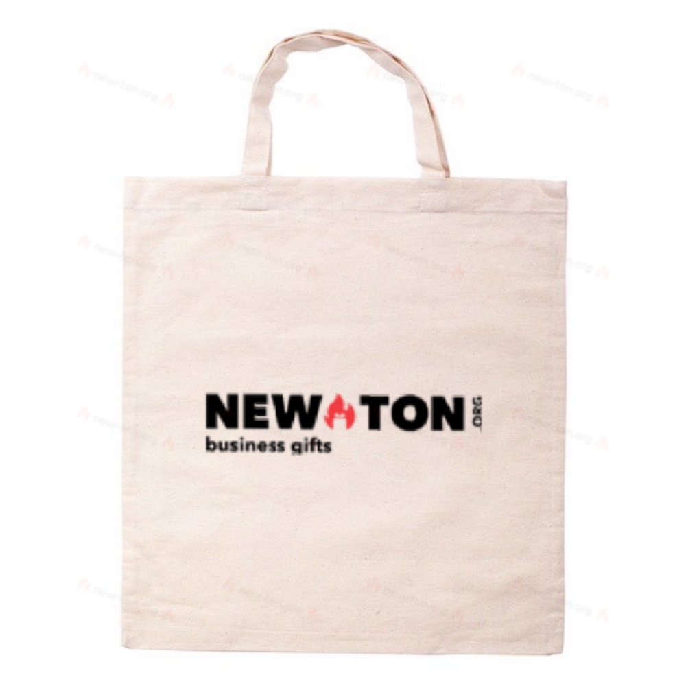 140 g/m2 cotton bag - short handles, beige