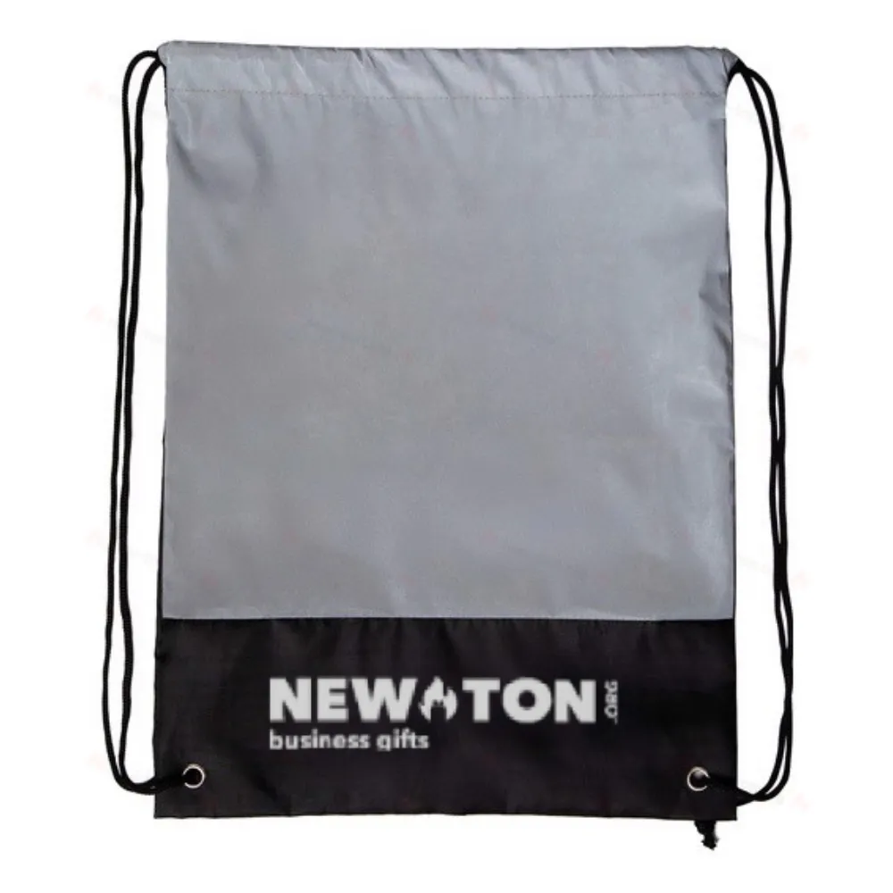 
                                            Flash reflective drawstring backpack, silver
                                            