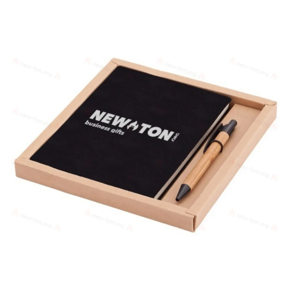 Блокнот Porto с шариковой ручкой, черный