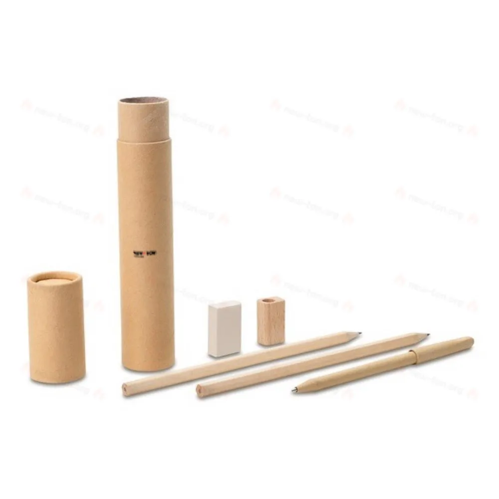 
                                            Stationery set in a tube, beige
                                            