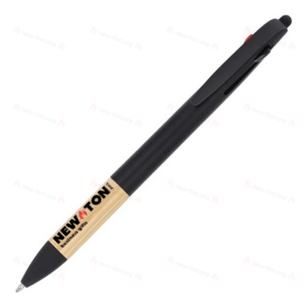 3-colour pen with bamboo grip