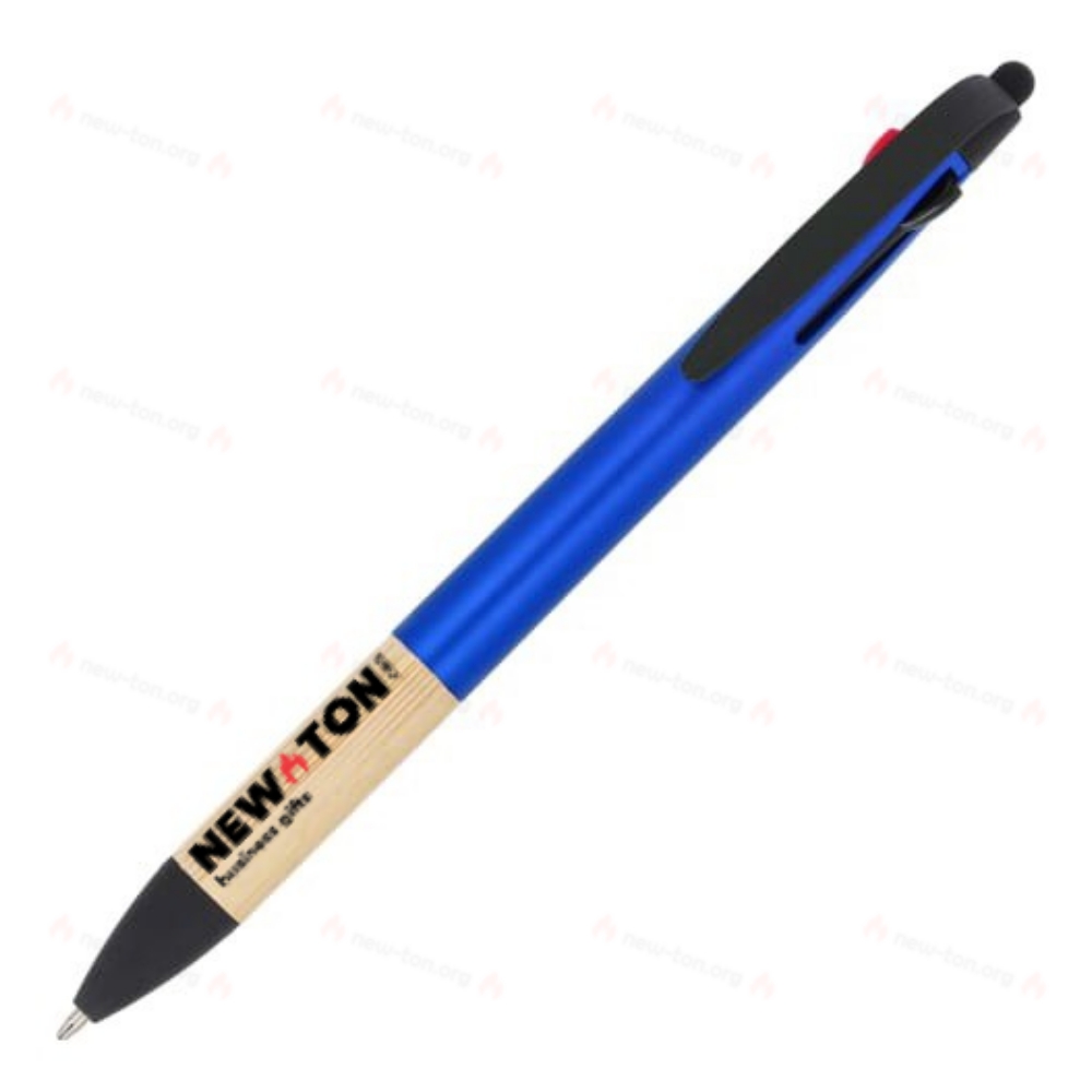 3-colour pen with bamboo grip