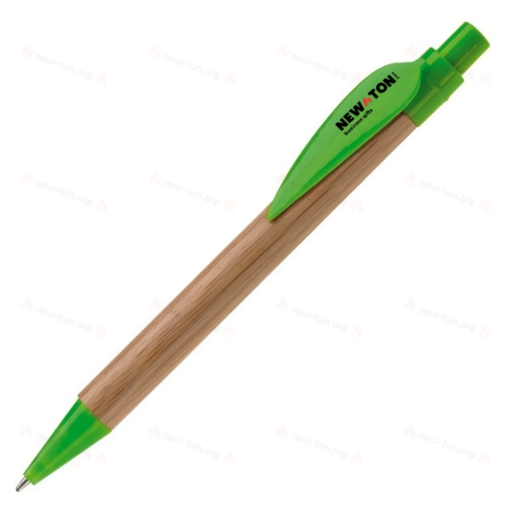 
                                                Bamboo pen with plastic leafclip
                                                