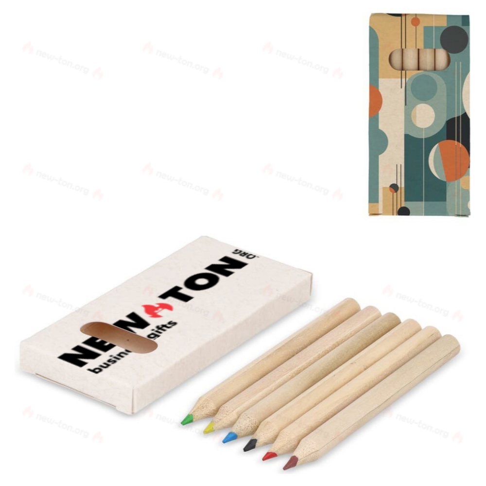 6 цветных карандашей в упаковке из переработанного молочного картонаЮ