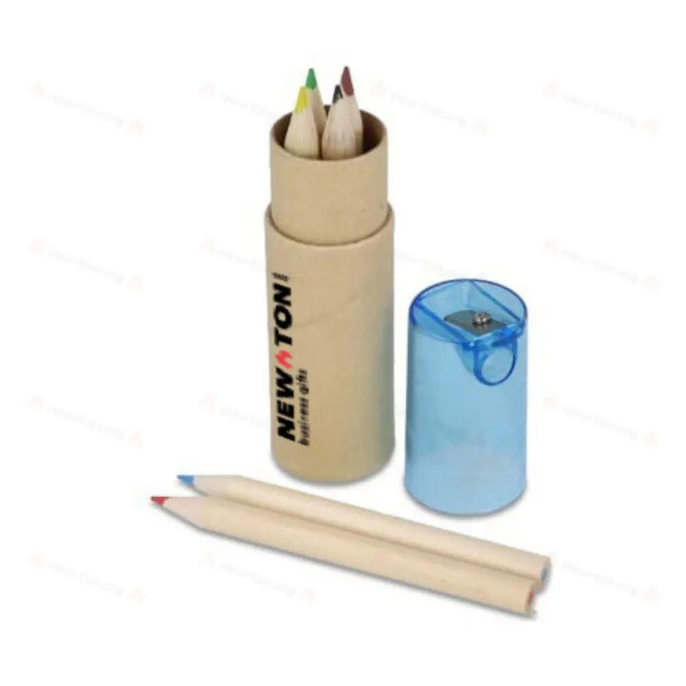 
                                            Colouring pencils in cardboard tube with sharpener lid
                                            