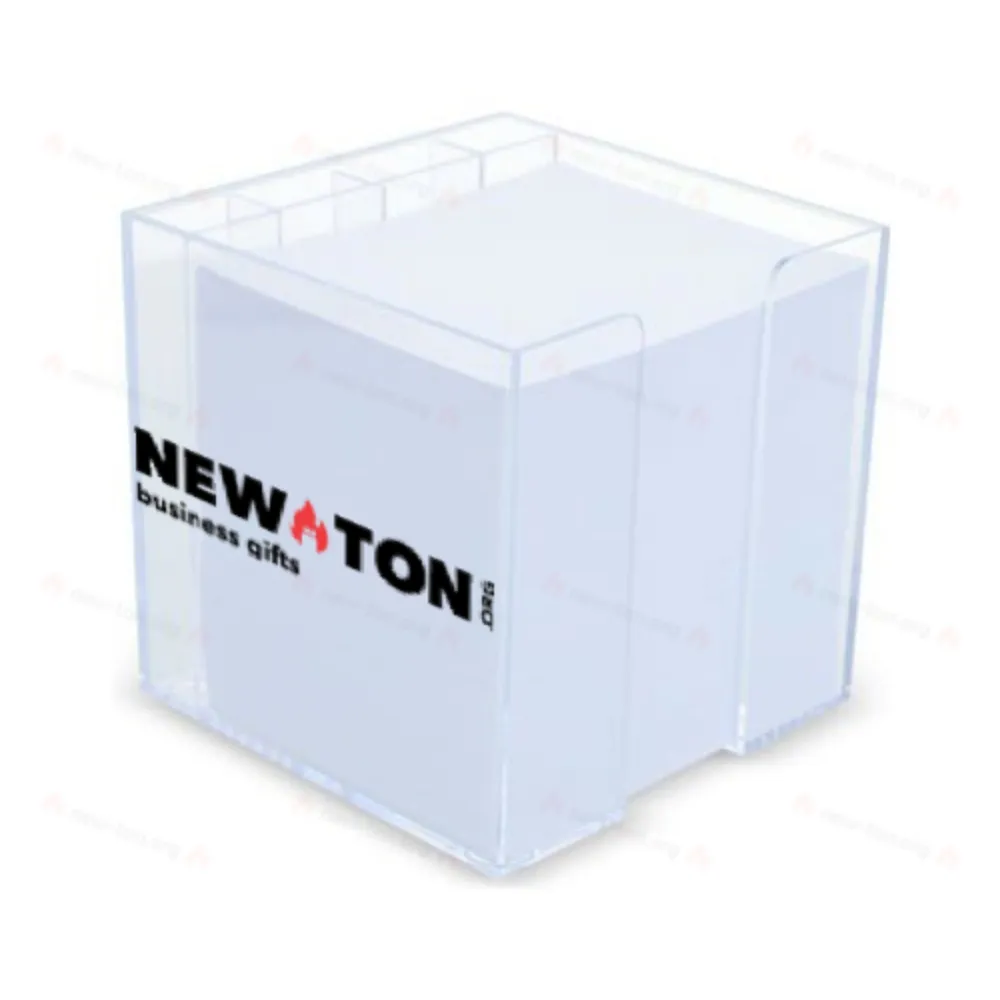 Блокнот из бумаги 10x10x10 см FSC в кубической коробке с отделениями для канцелярских принадлежностей