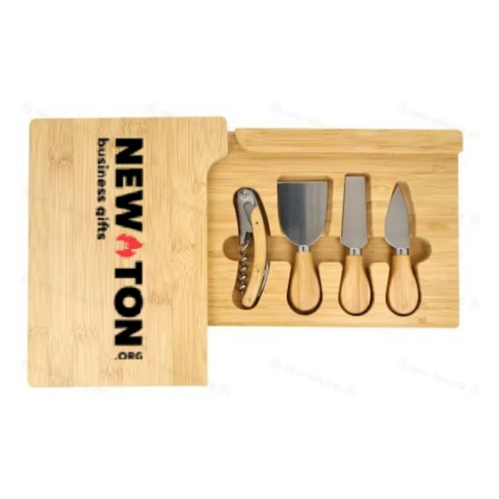 Набор для сервировки сыра и вина из бамбука, 4 предмета